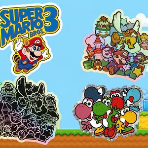 Mario Inspired Sticker Bundle | Retro Platform Game Vinyl Decals (Waterproof)
