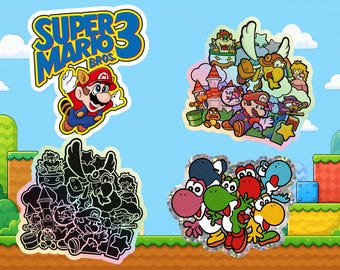 Mario Inspired Sticker Bundle | Retro Platform Game Vinyl Decals (Waterproof)