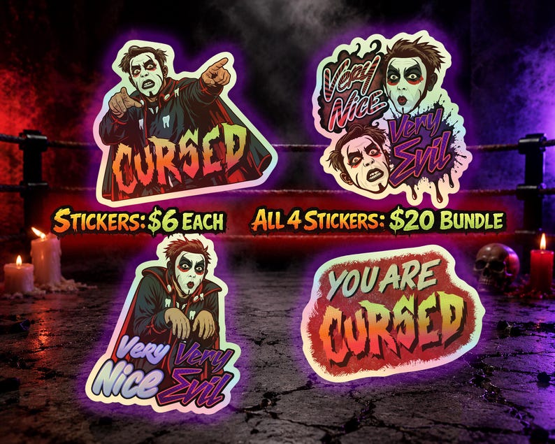 Danhausen Inspired Holographic Stickers: Comic Style, Pro Wrestling Fan Art image 6