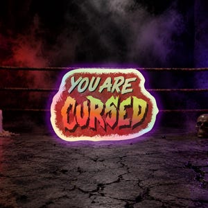 Danhausen Inspired Holographic Stickers: Comic Style, Pro Wrestling Fan Art You Are Cursed