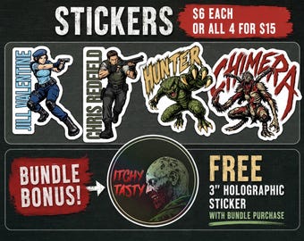 Adesivos de vinil de Resident Evil - Chris Redfield, Jill Valentine, Hunter, Chimera, Laptop, Garrafa de Água