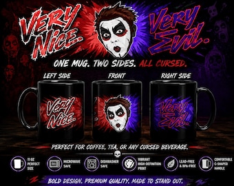 Danhausen Inspired Black Ceramic Mug | Very Nice Very Evil Coffee Cup (11 oz)