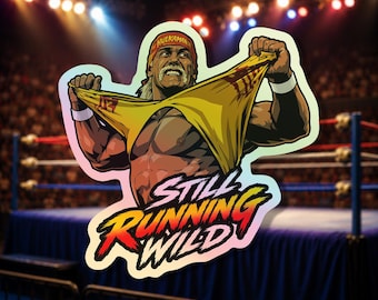 Hulk Hogan Holographic Sticker | Vintage Wrestling Inspired Vinyl Sticker |