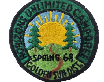 Vintage 1968 Golden Sun District BSA Boy Scout Patch Horizons Unlimited Camporee