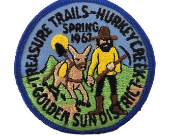 Vintage 1967 Golden Sun District Boy Scout Patch Treasure Trail Hurkey Creek BSA