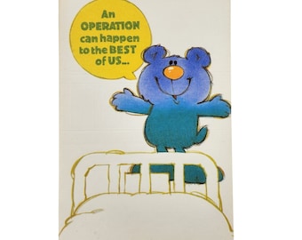 Get Well Card, 1979 Vintage American Greetings, Cirugía de operación, Sin sobre
