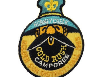 Vintage 1965 Golden Sun District Boy Scout Patch Hurkey Creek Gold Rush Camporee