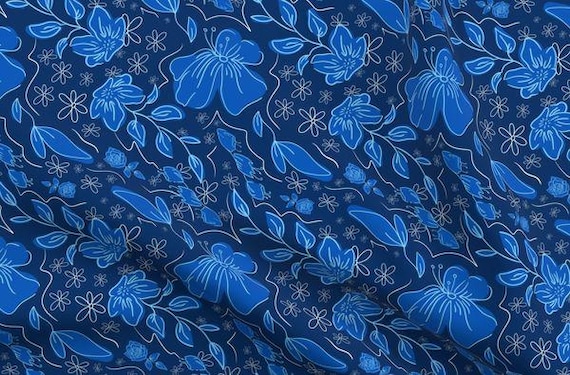 Blue Wave Garden – Sport Stretch Woven Swimwear Fabric