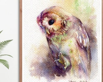 Printable owl art, hand paint 100%,instant download, home Decor, png