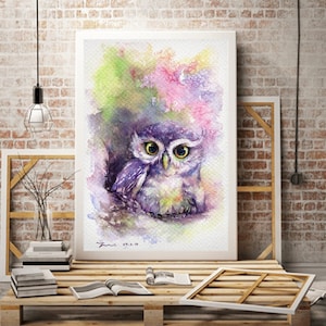 ORIGINAL is watercolor painting by Chatkamol Chirawattana, art, animal, illustration, bird, home decor, wall art, Wildlife, Contemporary,owl,Hand paint
Printable, Instant download, Card making, PNG file