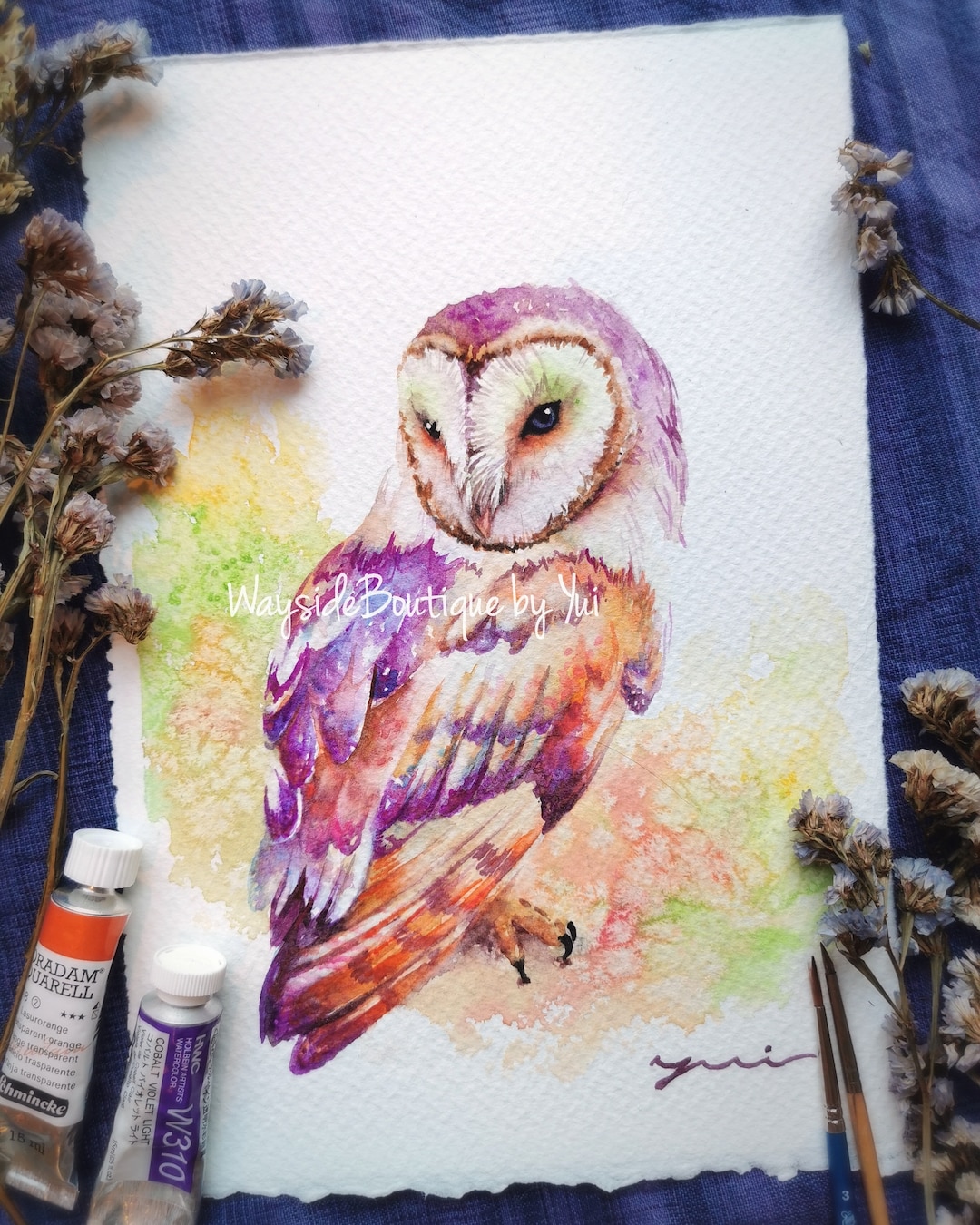 Bran Owl ORIGINAL Watercolor Painting 7.5x11 Inches, Hand Paint - Etsy