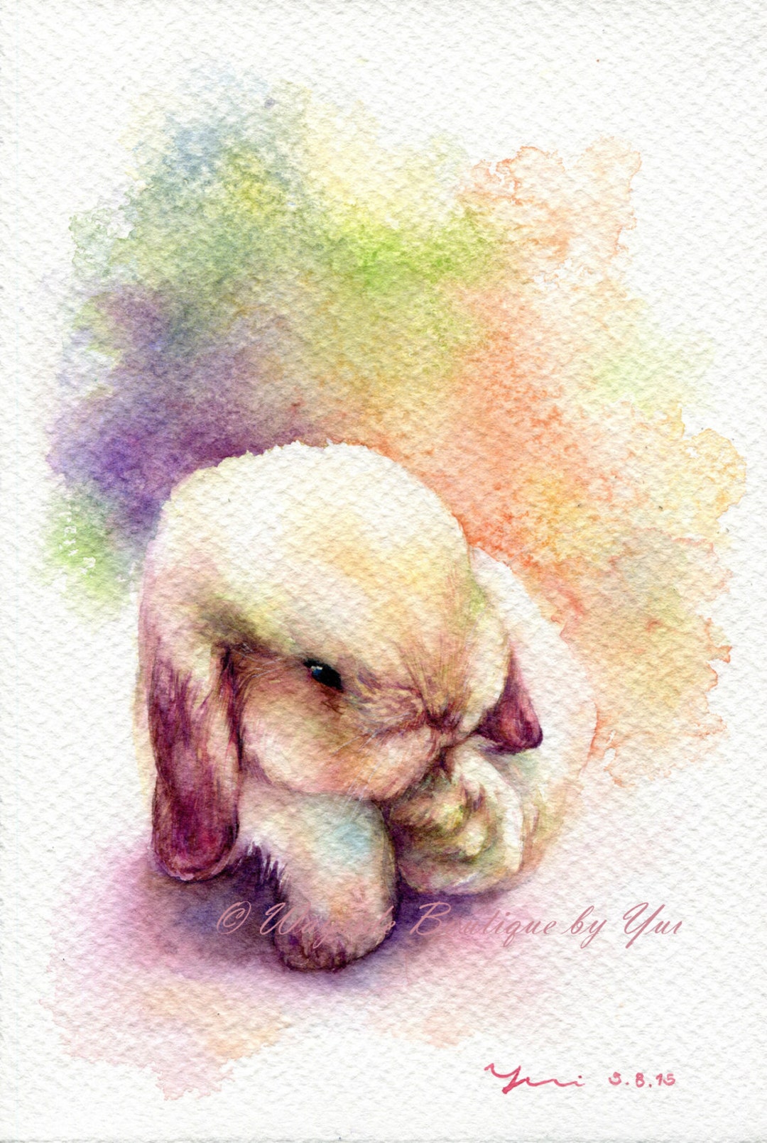 PRINT – Little Rabbit Watercolor Painting 7.5 X 11” - Etsy