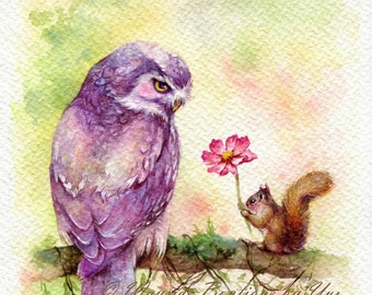 PRINT –Border less of love Watercolor painting 7.5 x 11”