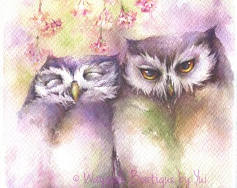 PRINT –The warmth of your love Watercolor painting 7.5 x 11”