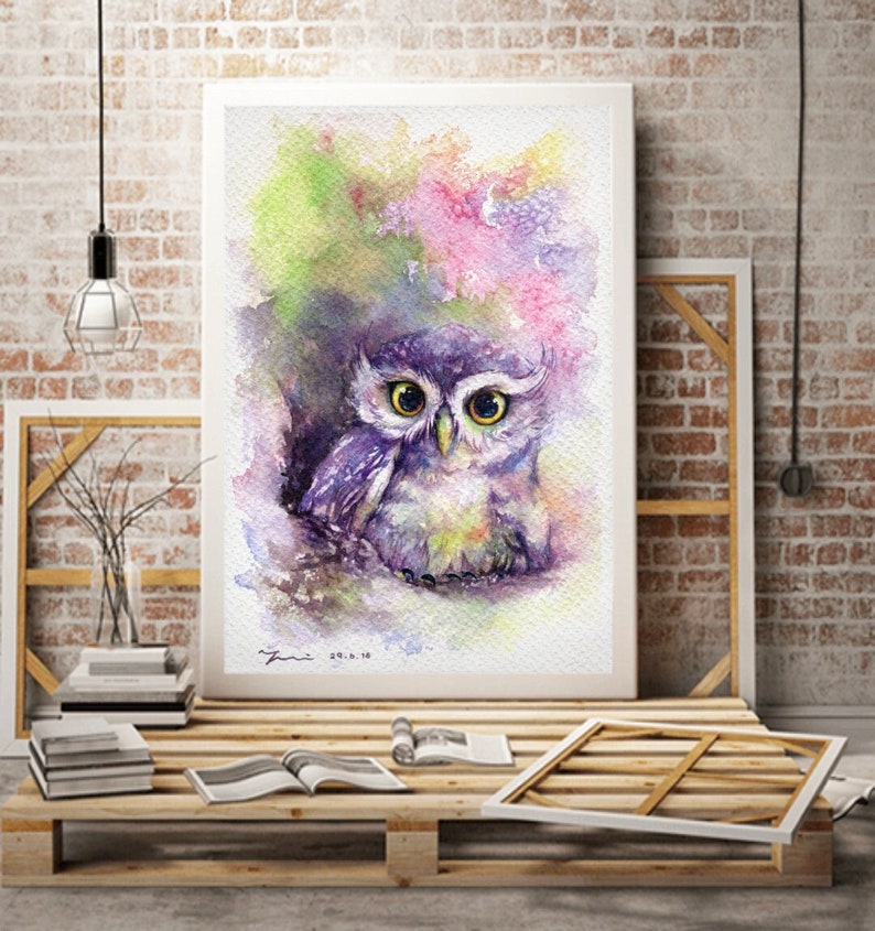 ORIGINAL is watercolor painting by Chatkamol Chirawattana, art, animal, illustration, bird, home decor, wall art, Wildlife, Contemporary,owl,Hand paint
Printable, Instant download, Card making, PNG file