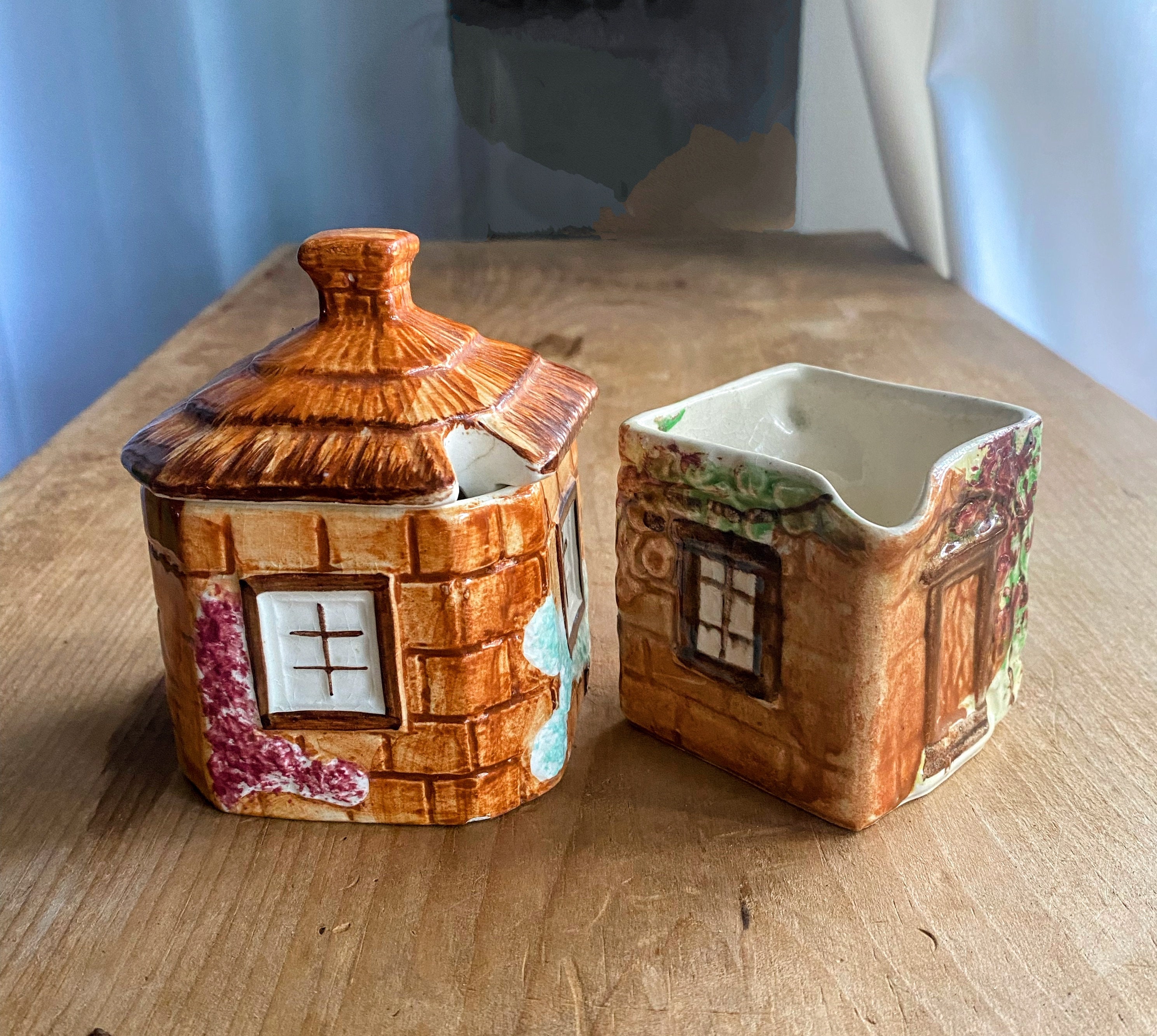 English Cottage Price Brothers Sugar Bowl and Creamer - Etsy Israel