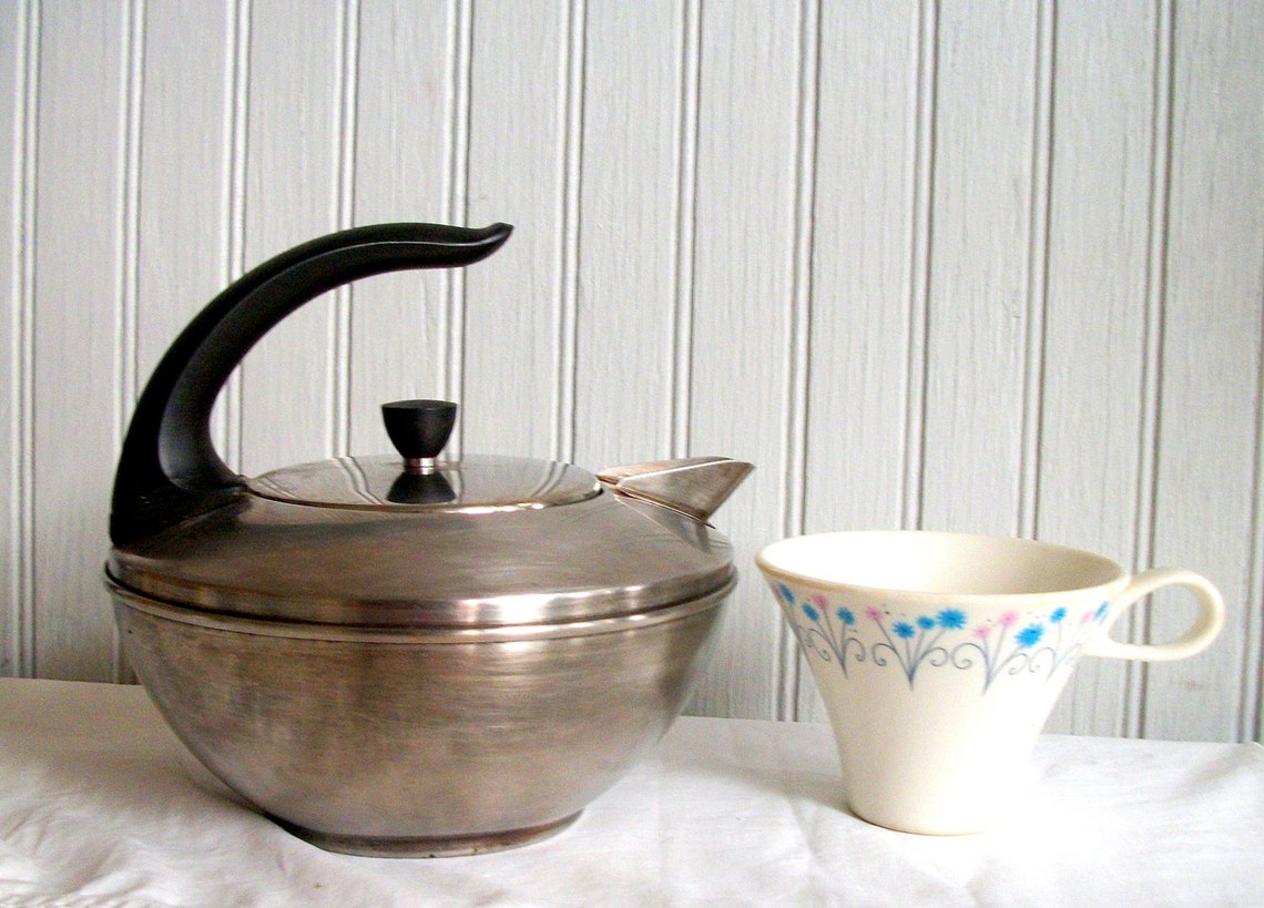 Vintage Revere Ware Tea Kettle with Cat Tail Handle/Art Etsy