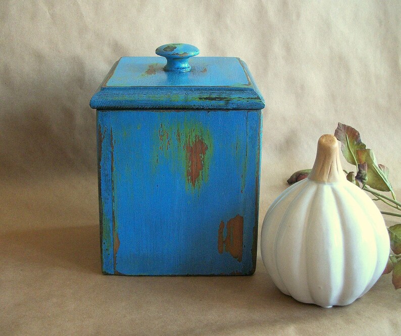 Vintage Box in a Rustic French Blue Finish image 1