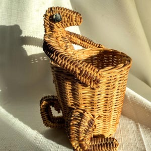 Vintage Wicker Planter, Wicker Animals