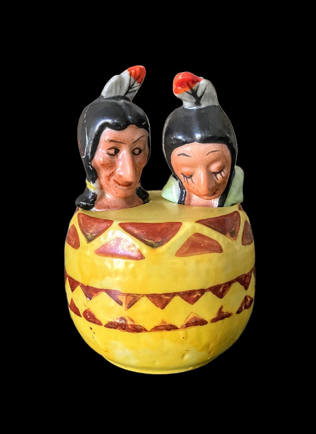 Vintage Salt and Pepper Nodder Native Americana Indian Etsy