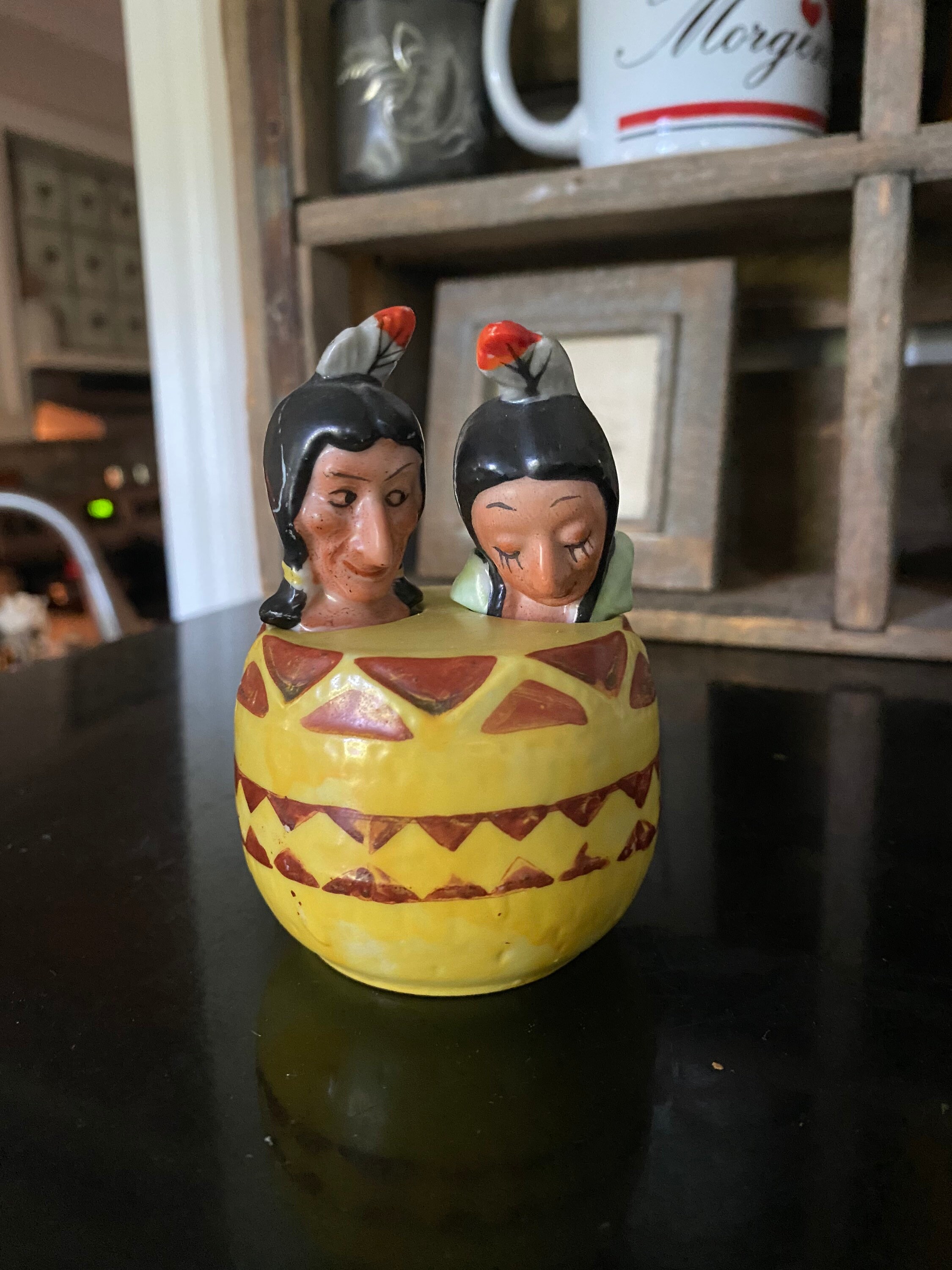 Vintage Salt and Pepper Nodder Native Americana Indian Etsy