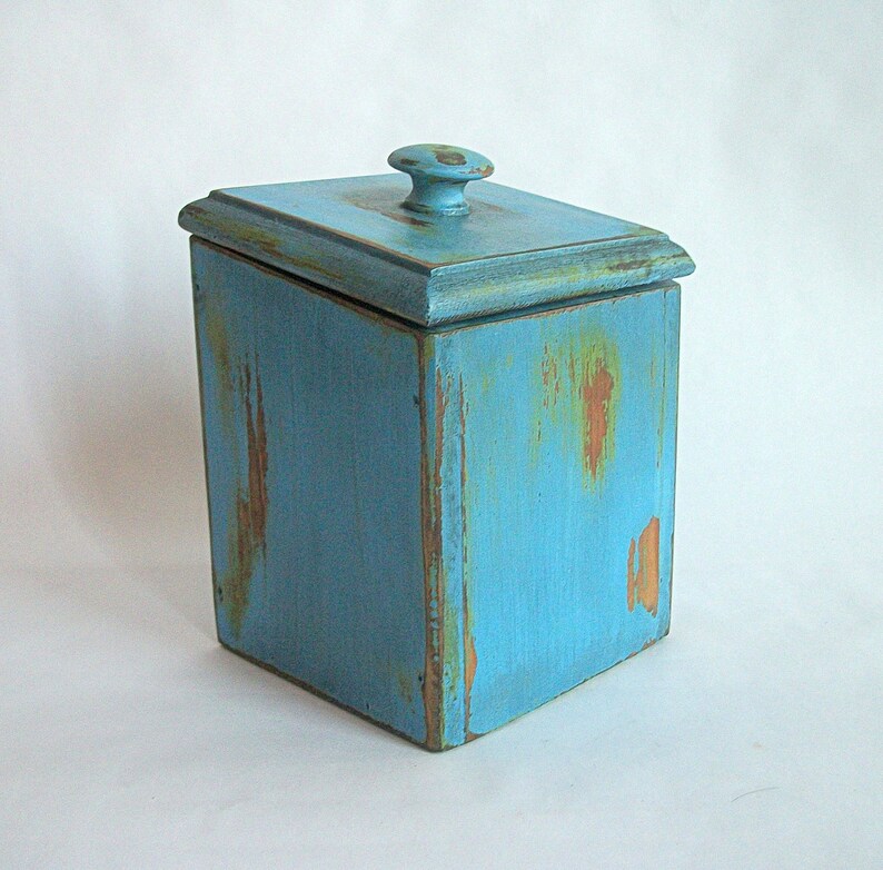 Vintage Box in a Rustic French Blue Finish image 3