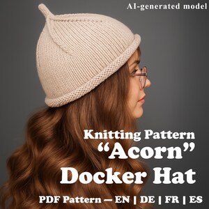 Docker Hat “Acorn” Knitting Pattern – Easy Beginner Beanie PDF (En | De | Fr | Es)