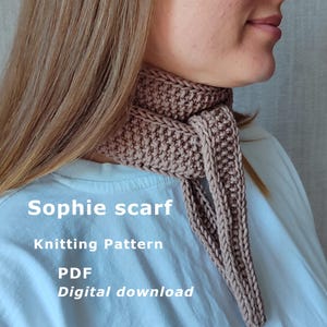 Sophie Scarf Knitting Pattern PDF | Textured Stitch Variation | Beginner Friendly Knit Scarf Pattern | Digital Download