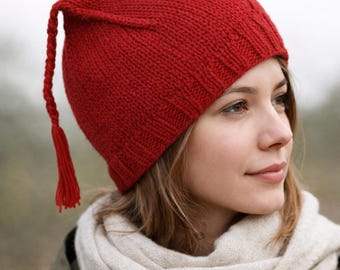 Patrón de gorro de punto, gorro llamativo, gorro de punto circular, gorro de punto rápido, talla adulto (PDF)