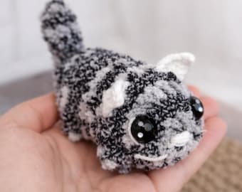 Patrón de minigato de crochet en PDF, tutorial de gatito amigurumi, juguete de crochet fácil para principiantes, patrón de peluche de gato pequeño, regalo de animal DIY