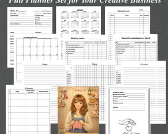 Planificador de negocios hecho a mano: Seguimiento de pedidos, registro de gastos (Descarga PDF tamaño A4/Carta)