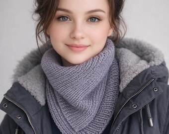 Patrón de tejido para calentador de cuello / Cuello fácil de tejer / 3 opciones de puntadas / Apto para principiantes / Descarga digital en PDF