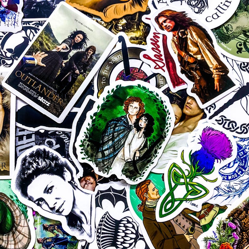 Outlander Scotland Sticker Pack of 50 Outlander Stickers, Jamie Fraser Stickers, Claire Fraser ...