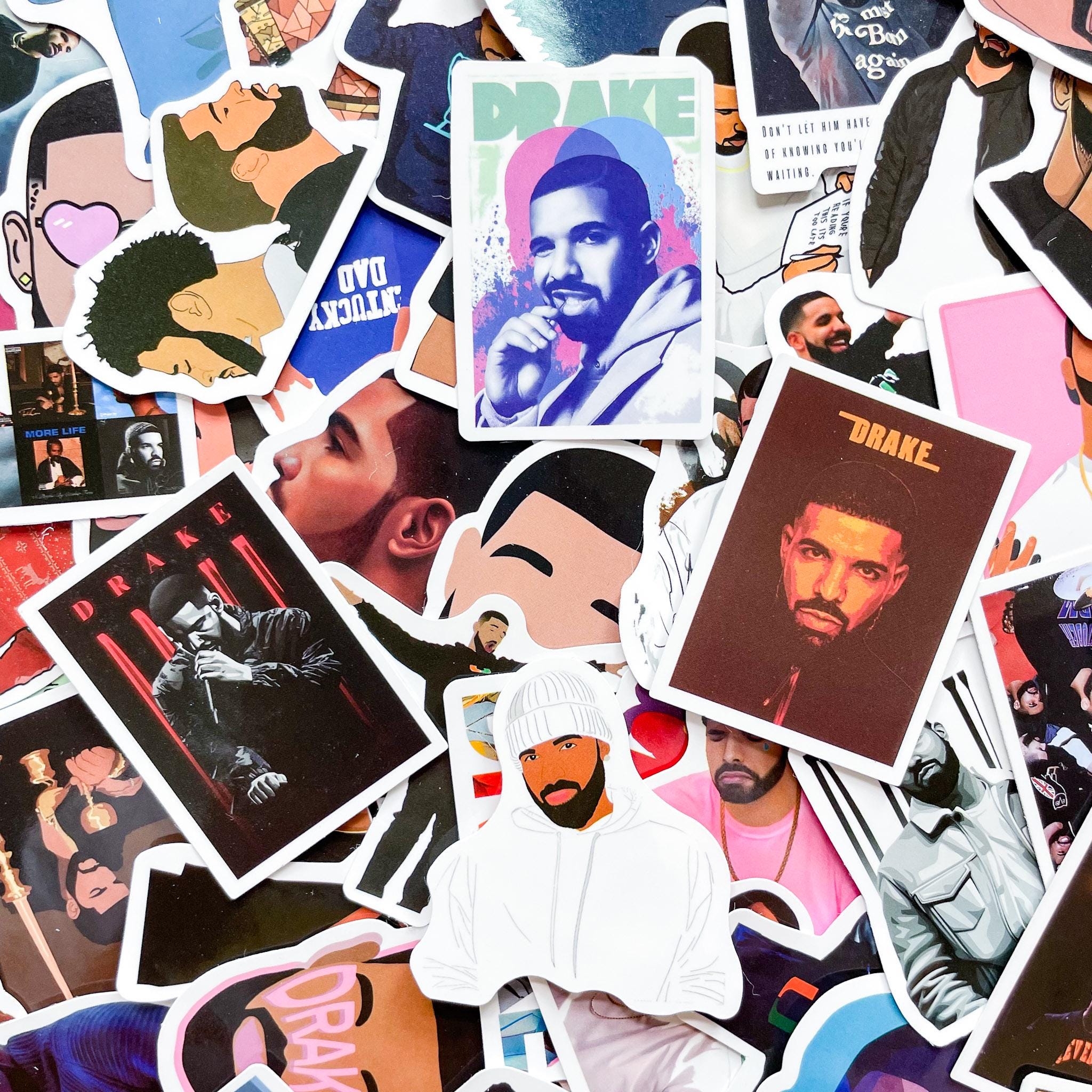 Pack of 50 Rap Legend Drake Stickers, Hip-hop Aesthetic Stickers