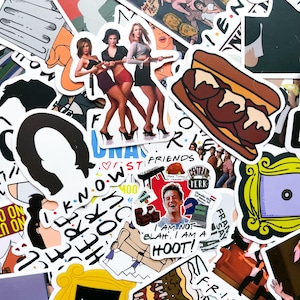 Pack of 50 Friends Stickers, Classic Sitcom Stickers, TV Show Quote Stickers, Waterproof Fan Art Stickers for Fans, Students, Collectors