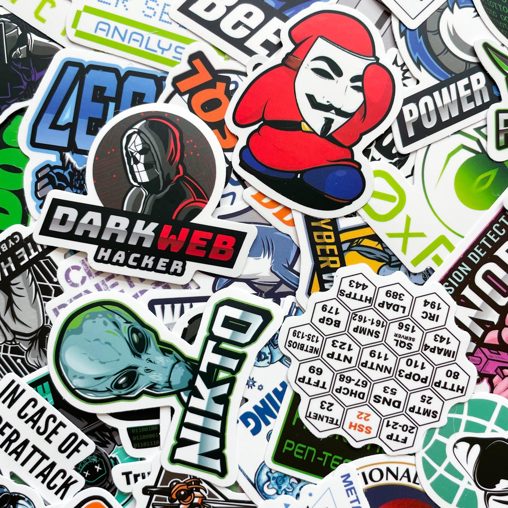 Pack of 50 Hacker Stickers, Cybersecurity Stickers, Coding Meme ...
