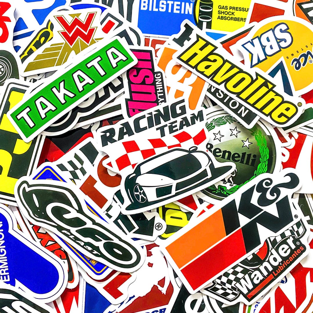 Signature Racing Sticker Pack of 50 Racing Stickers, Motorsport Logo Stickers, JDM Racing ...