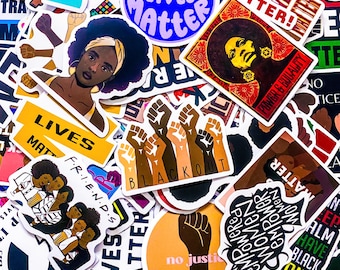 Pak met 50 Black Lives Matter-stickers, stickers voor sociale rechtvaardigheid, proteststickers gelijkheid, waterdichte mensenrechtenstickers voor activisten