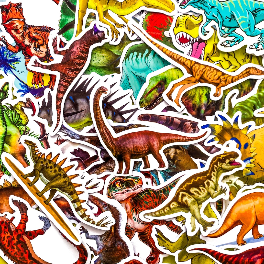 Dinosaur Time Rover Sticker Pack of 50 Dinosaur Stickers, T Rex Stickers, Prehistoric Animal ...