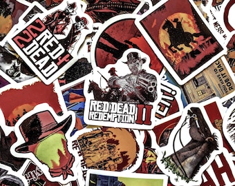 レッド・デッド・ステッカー50枚パック、カウボーイ・アウトロー・ステッカー、ワイルド・ウェスト・ゲーミング・ステッカー、ゲーマー、ファン、カウボーイ愛好家への防水ギフトステッカー