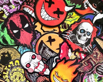 Pack of 50 Horror Stickers, Gothic Skull Stickers, Dark Aesthetic Stickers, Waterproof Stickers for Horror Fans, Gothic Lovers, Collectors