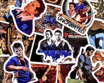 Confezione da 50 adesivi Uncharted, adesivi per giochi d'avventura, adesivi per caccia al tesoro, adesivi artistici impermeabili per giocatori, fan, collezionisti, ragazzi