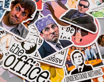 Zestaw 50 naklejek na telewizor do biura, zabawne naklejki z postaciami, naklejki z memami i cytatami, wodoodporna naklejka dla fanów biurowych, miłośników programów telewizyjnych, kolekcjonerów