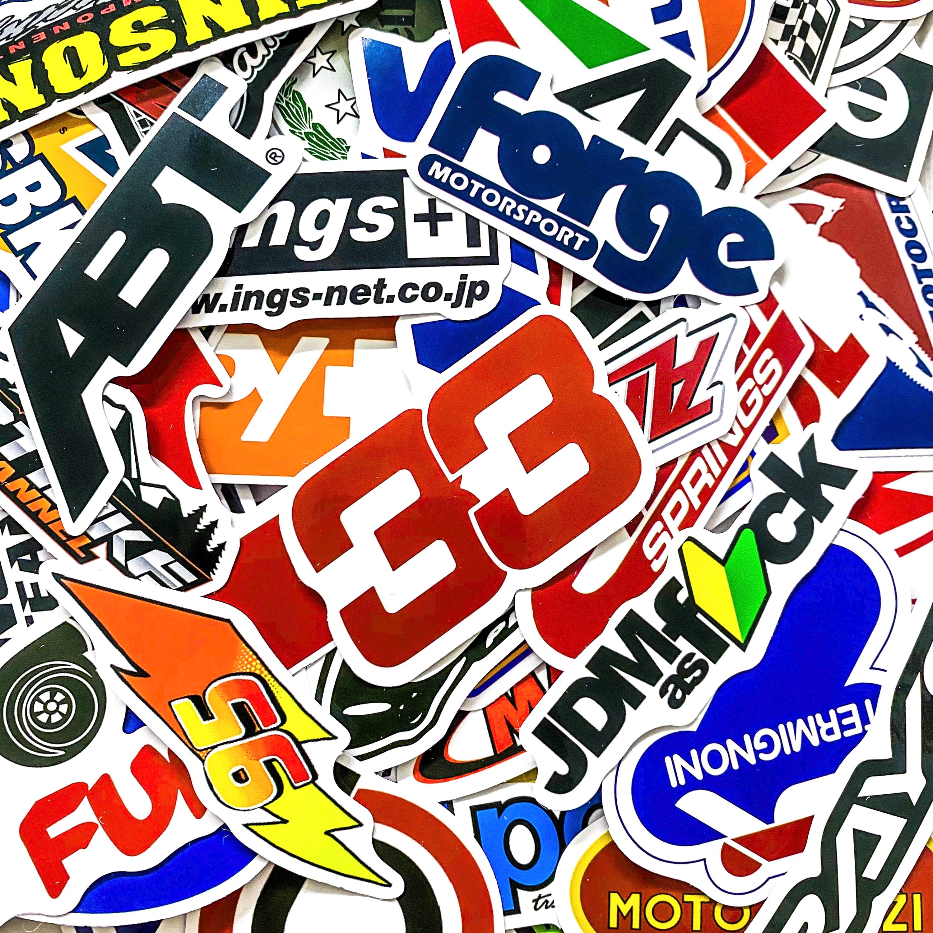 Pack of 50 Racing Stickers, Motorsport Logo Stickers, JDM Racing ...