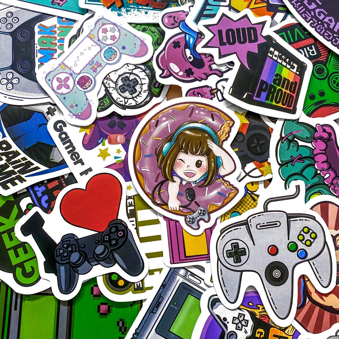 Game Boss Sticker Pack of 50 Game Controller Stickers, Gamepad Stickers, Joystick ...