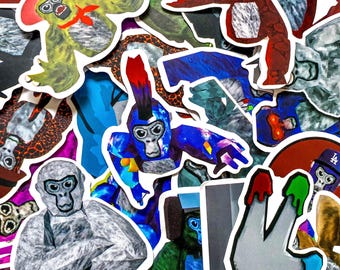 Confezione da 50 adesivi Gorilla, adesivi a forma di scimmia, adesivi di animali divertenti, adesivi impermeabili per amanti degli animali, fan dei Gorilla, bambini, adolescenti