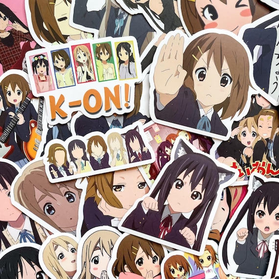 Pack of 50 K-On Anime Stickers, Japanese Band Stickers, Cute Girl Character Stickers, Waterproof Stickers for Anime Fans, Otaku Collectors