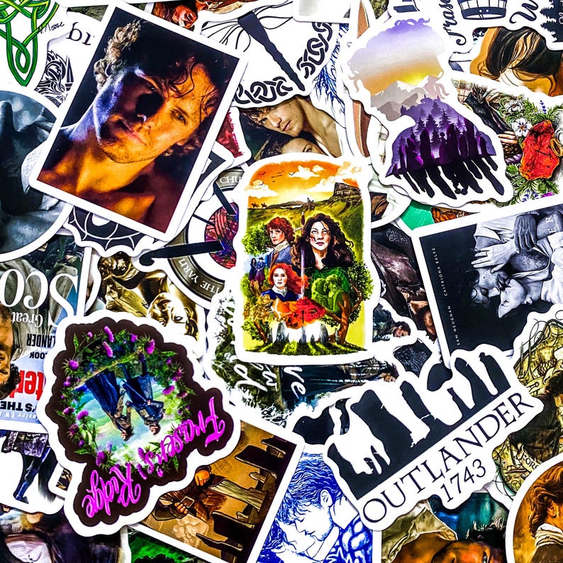 Outlander Scotland Sticker Pack of 50 Outlander Stickers, Jamie Fraser Stickers, Claire Fraser ...