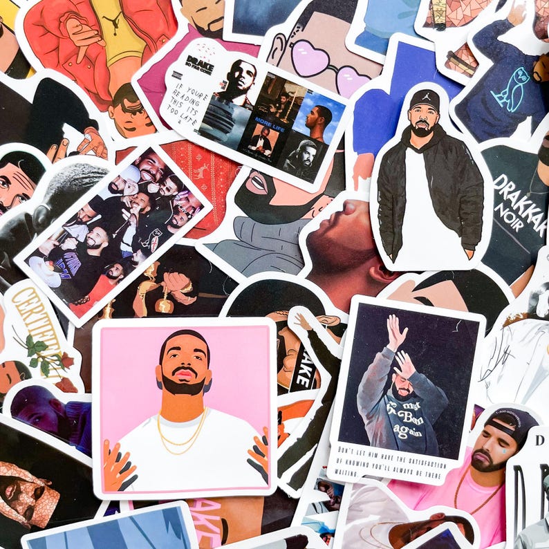 Pack of 50 Rap Legend Drake Stickers, Hip-hop Aesthetic Stickers ...