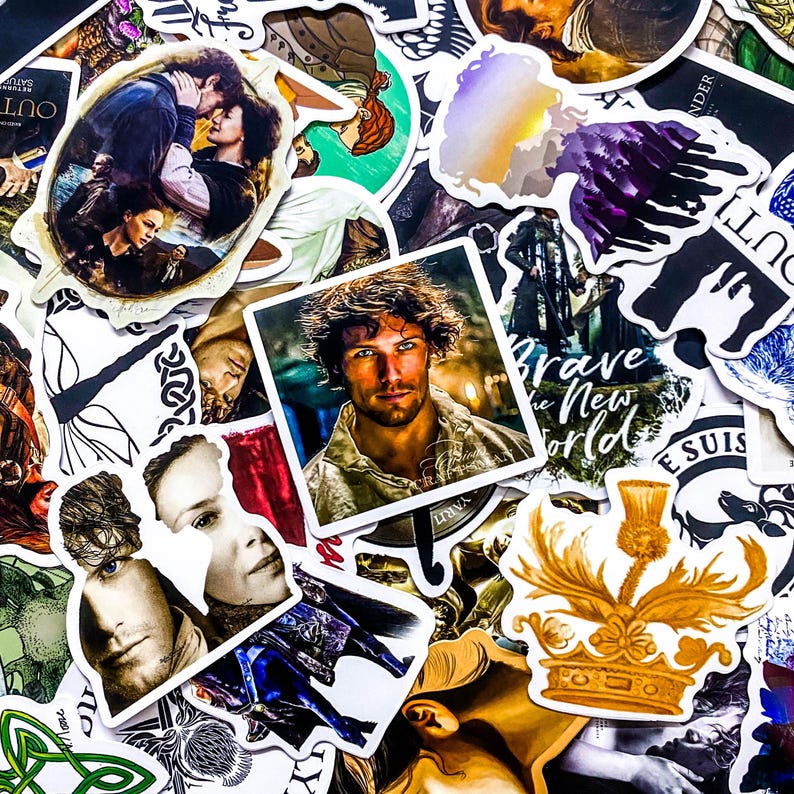 Outlander Scotland Sticker Pack of 50 Outlander Stickers, Jamie Fraser Stickers, Claire Fraser ...
